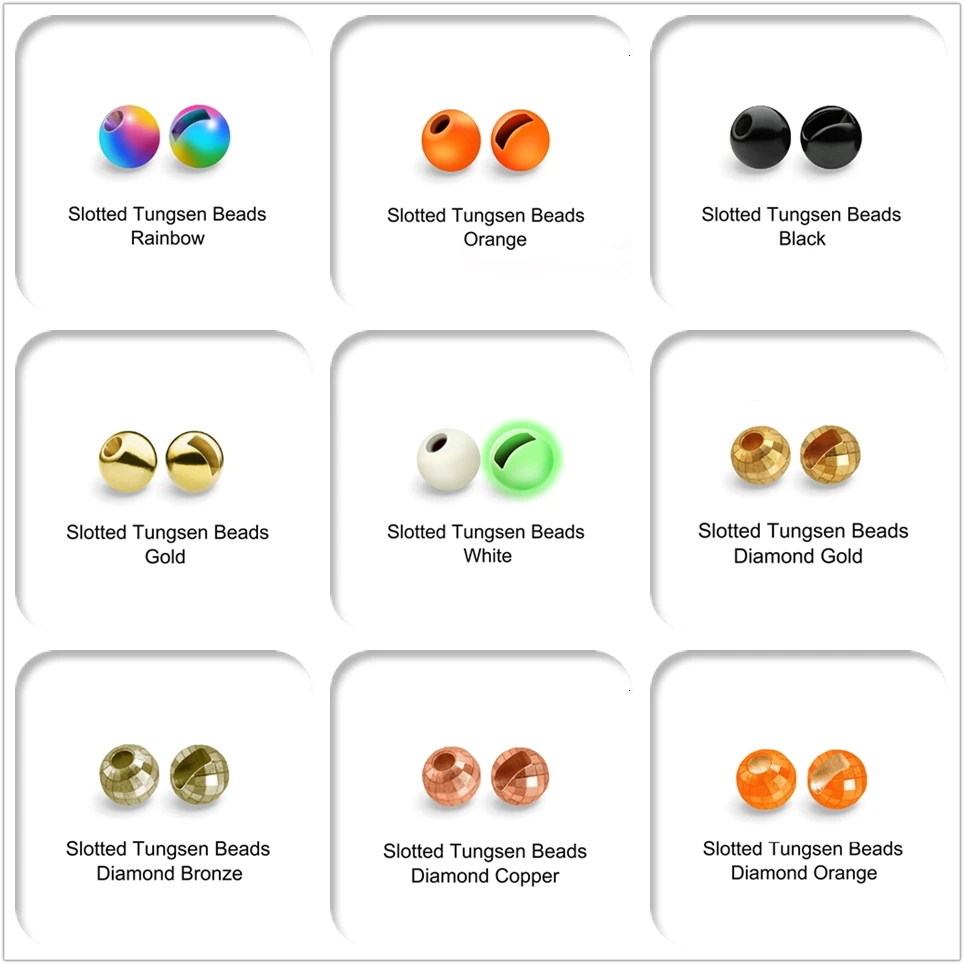 Maximumcatch 25 cuentas de tungsteno ranuradas 2,4-4,0mm cuentas para atar moscas de ninfa materiales para atar moscas multicolores - imagen 5