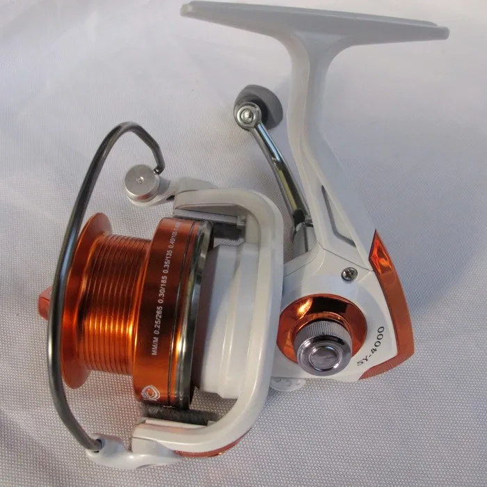 Rueda de pesca con 11 rodamientos, copa de alambre poco profunda, tiro largo, carrete giratorio de fundición SY4000, señuelo con cabeza de Metal - imagen 5