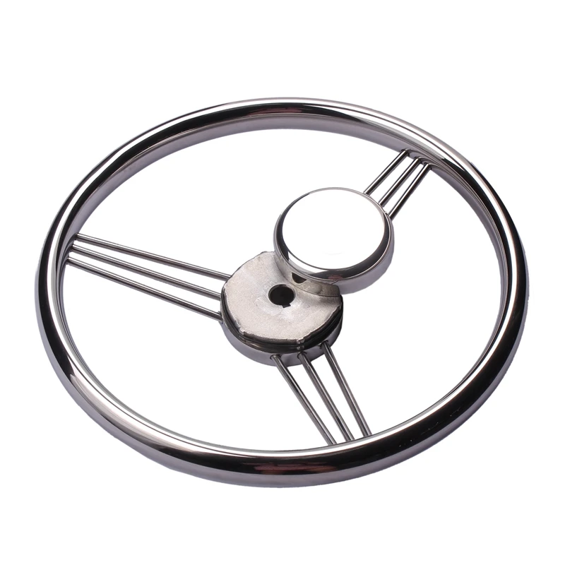 Volante moleteado de acero inoxidable 9 radios 13.5" para yate - imagen 3