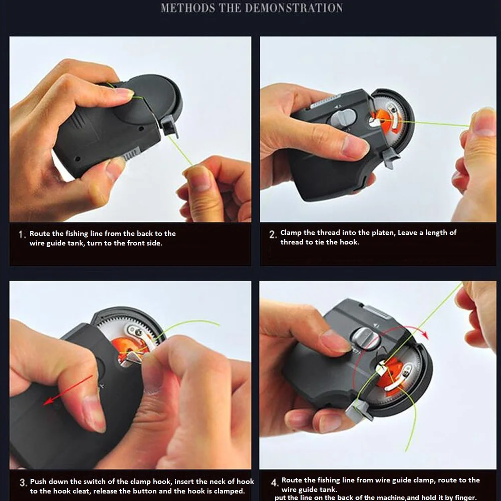 Máquina de nivel de anzuelo de pesca automática eléctrica portátil, accesorios de pesca, anzuelos de pesca rápidos, equipo de dispositivo de atado de línea - imagen 5