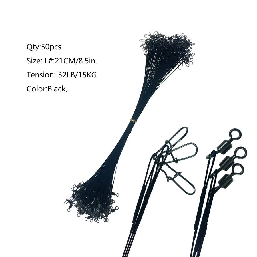 50Pcs Black 21cm32lb