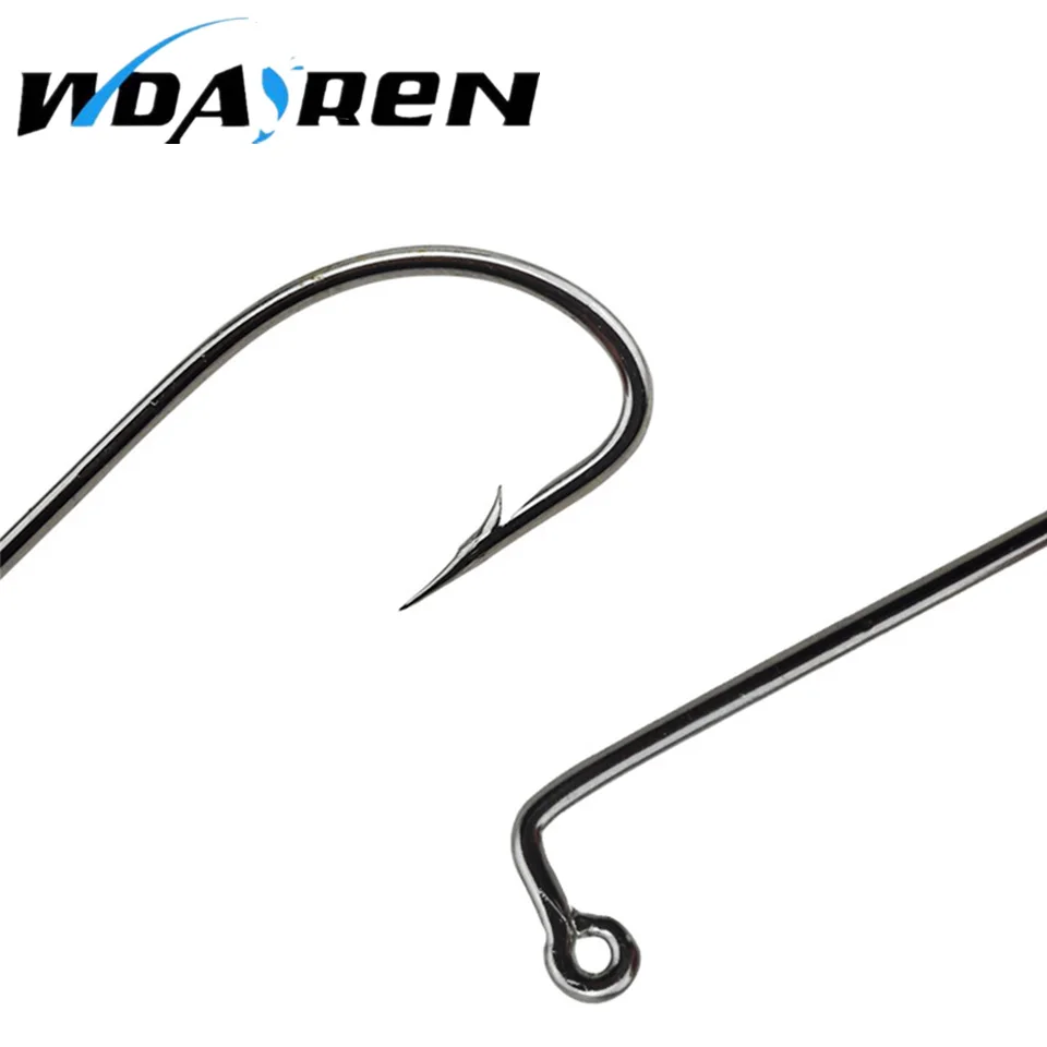 Anzuelo grande de pesca Mustad Offset Jig, anzuelos de gusano para lubina de agua salada, aparejos de pesca de carpa, 20 unids/lote, FA-065 - imagen 2