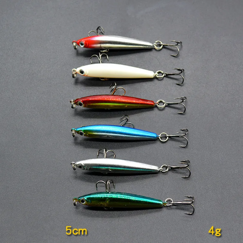 Mini señuelo de pesca, cebo tipo lápiz, 5cm/3,7g, flotador Artificial, señuelos brillantes, anzuelos triples, cebos duros para lubina, 1 pieza en oferta - imagen 2