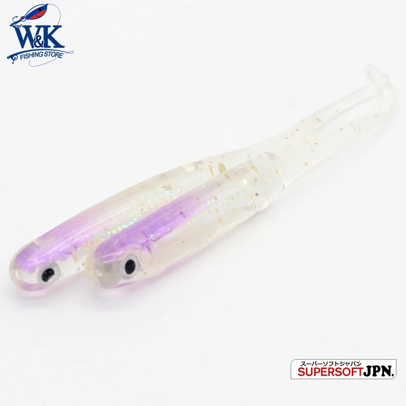 Mini cebo suave de 6 cm con cola de Pin, paquete de 10 Uds. Para aparejos de tiro, Señuelos de pesca de lubina y roca con ojos 3D, envío rápido - imagen 3