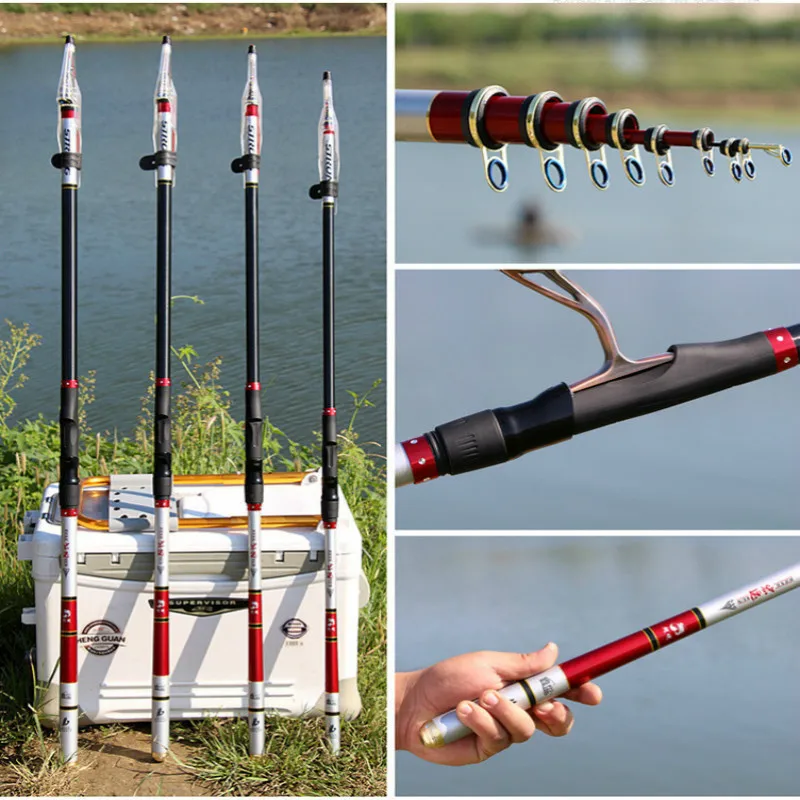 Caña de pescar telescópica de doble uso, accesorio para pescar en roca, con secciones largas de 3,6 m y 6,3 m, Ultra duro, palo de mano superligero, Olta, 4 # - imagen 4