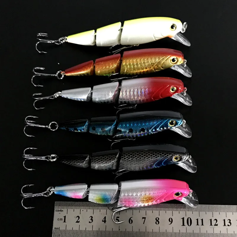 Señuelo de pesca Minnow Bait 3 segmentos articulación pez 10 cm/16g señuelos artificiales gancho 1 pieza venta - imagen 2