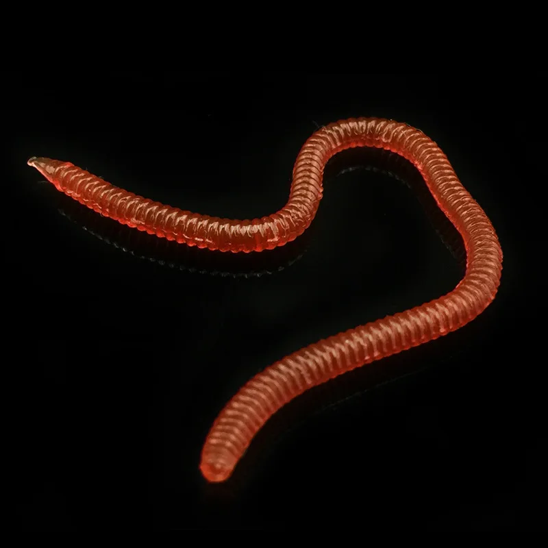 Señuelo Artificial de silicona para pesca de lombriz de tierra, cola larga, gusano de sangre, cebo suave, para Río, Arroyo, lago, gusanos de agua dulce, 40 Uds. - imagen 3