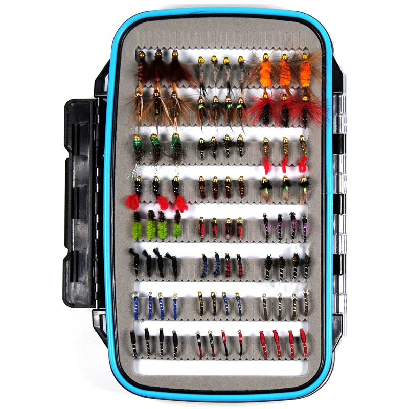 Juego de señuelos de pesca con mosca de Ninfa, moscas falsas para trucha, pez Araña, húmeda y seca, 184 unids/lote por caja - imagen 2