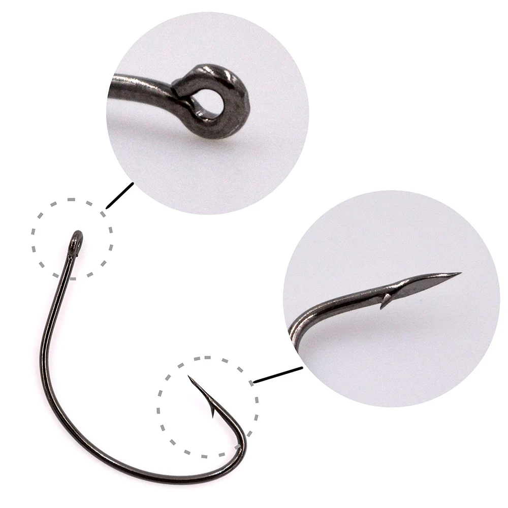 Anzuelo de pesca Thetime SENKO GAP ancho, anzuelos de púas de acero japonés, anzuelos circulares compensados para trucha, perca, lubina, accesorios de gusano suave - imagen 2