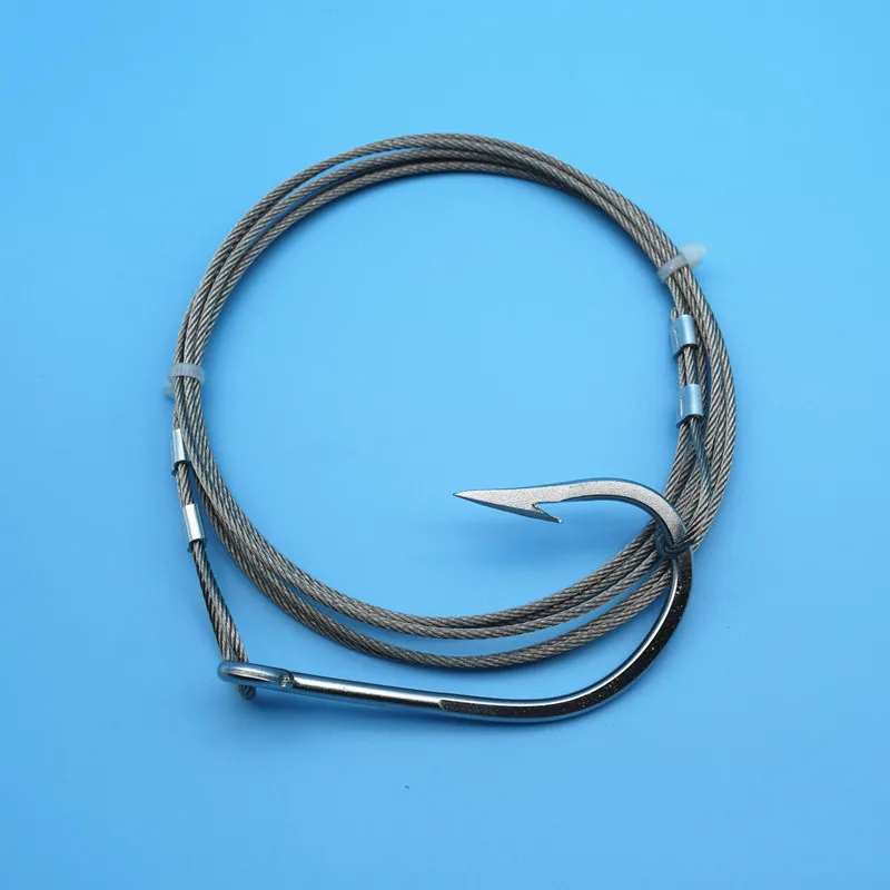 Anzuelo de pesca de acero inoxidable, anzuelo de Pesca de Mar, aparejo de atún de tiburón de 2mm, anzuelo de alambre líder/traza 8/0 10/0 12/0 - imagen 5