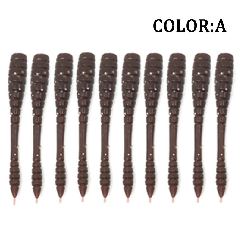 Cebo de gusano blando para pesca, plantilla de silicona Artificial, sábalo, natación, señuelo de lubina, cebos blandos con olor a pescado, 45mm, 0,43g, 50 unidades por lote - imagen 2