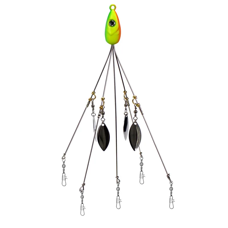 Fishing Alabama Rig Lures 21.5cm 18g Group Attack Accessories Jig Head Hook Soft Bait Fish 11 Pieces Set - imagen 2