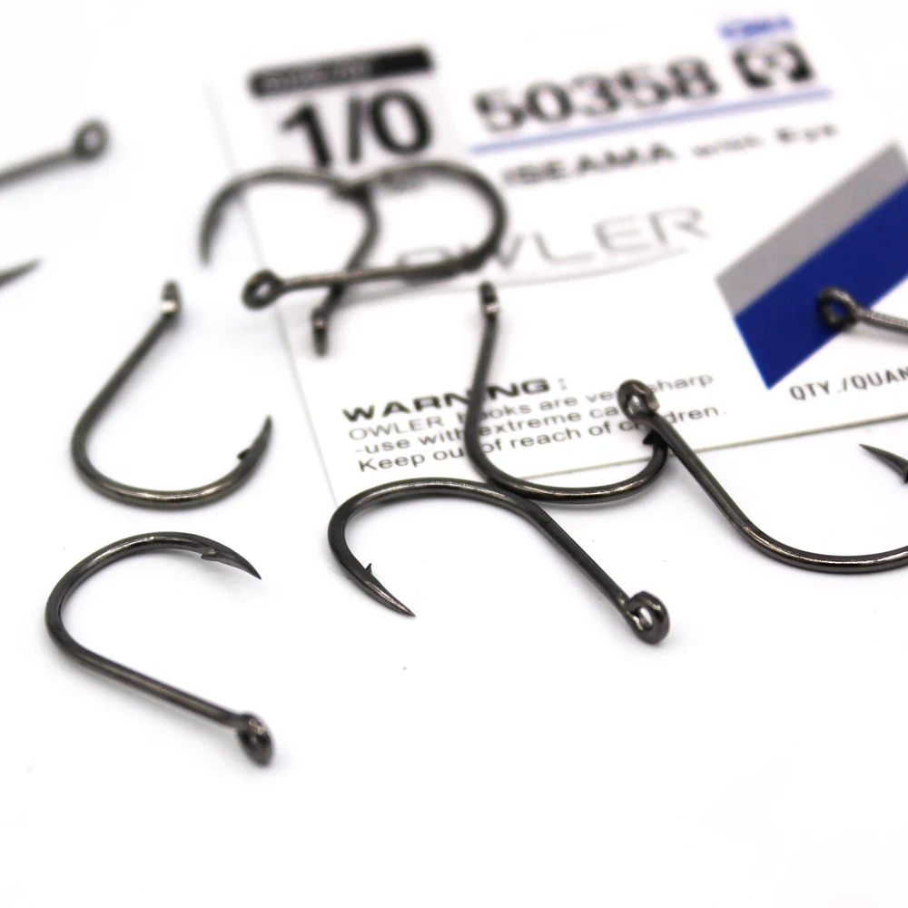 ISEAMA-anzuelo de pesca ISEAMA con ojo, anzuelo de pesca de carpa de alto carbono, anzuelo de Japón, 50358, 1/0-10, 10 unidades por lote - imagen 3