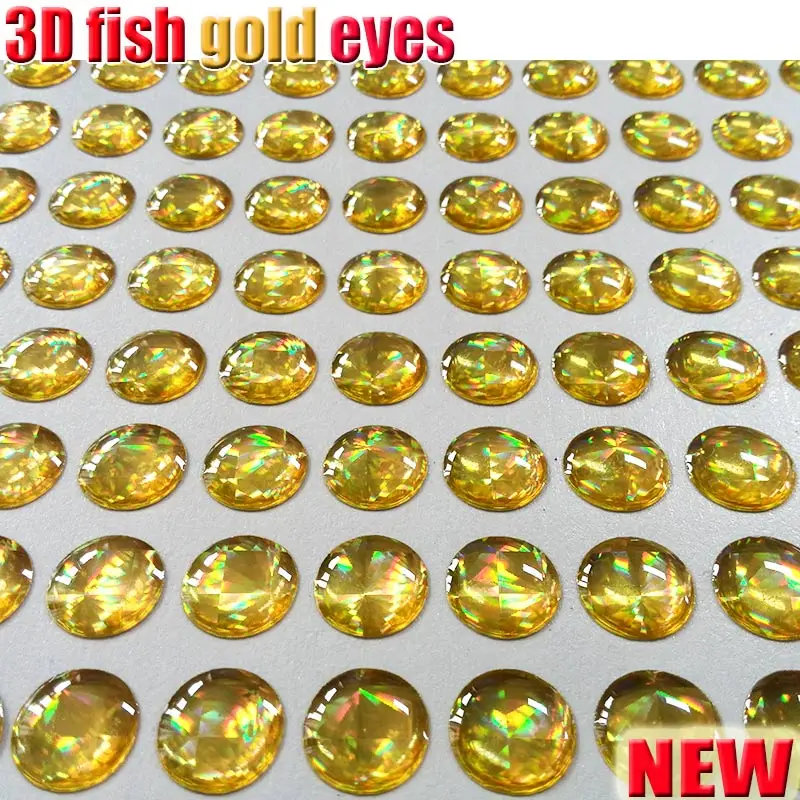 Señuelo de pesca con ojos de pez artificiales, 4mm a 10mm, calidad de atado de moscas, 500 unidades por lote, color dorado - imagen 2