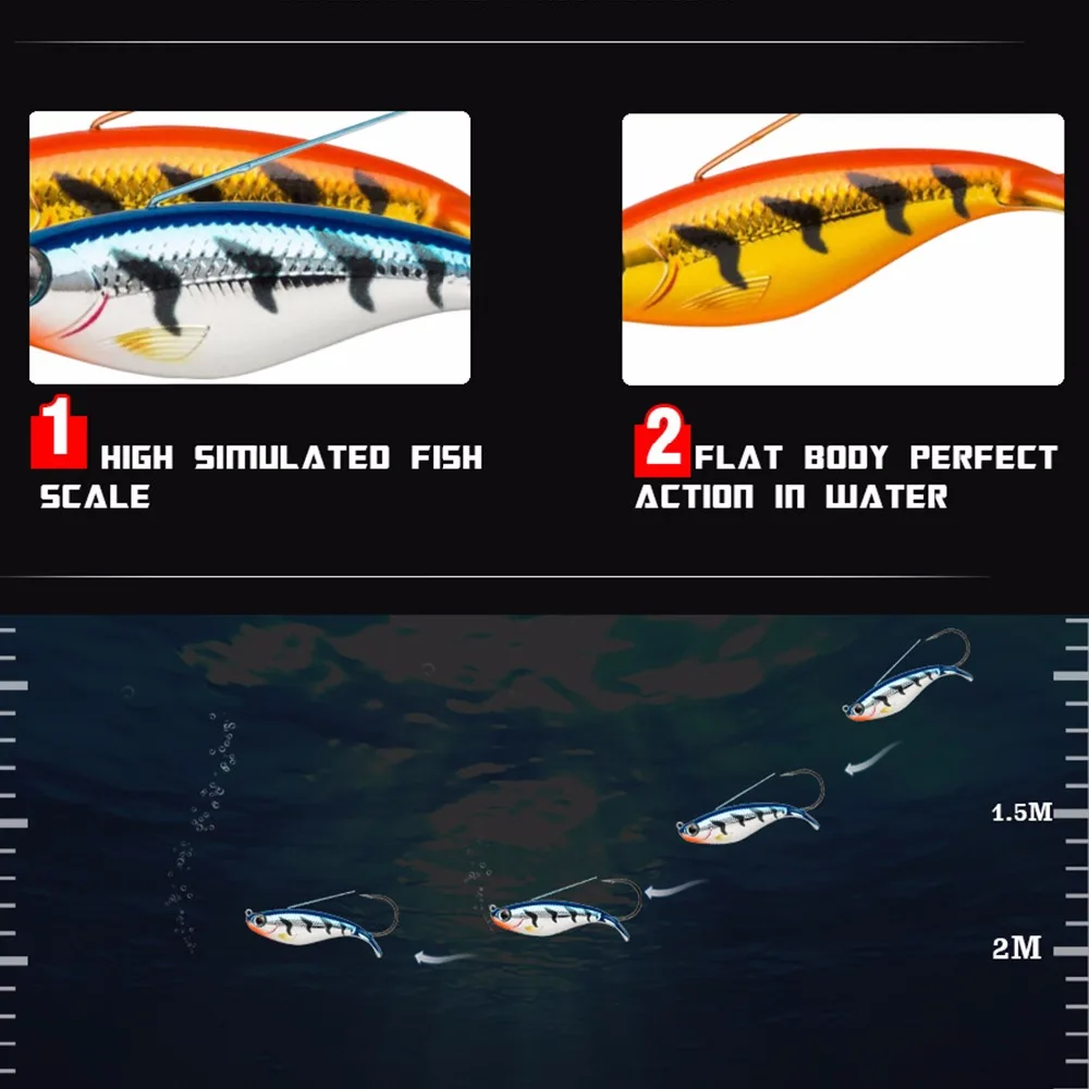 Señuelo de pesca de invierno VIB, cebo duro Artificial, Wobbler, cuerpo láser, aparejos Isca realistas, 8,5 cm, 21,2g, 1 unidad