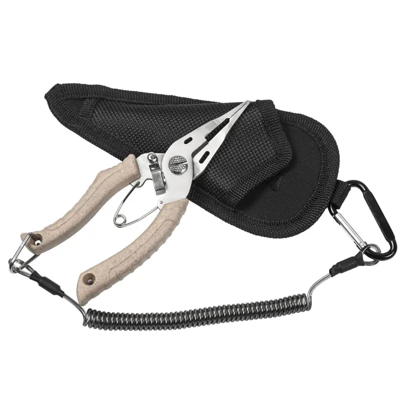 LINNHUE-Alicates de pesca multifuncionales de acero inoxidable, cortador de línea, agarre de aparejos de pesca, alicates de anillo dividido, pesca - imagen 4