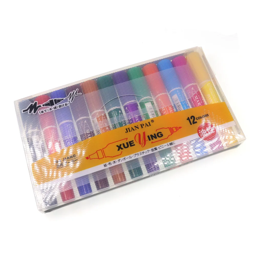 Rotulador permanente para atado de moscas, herramienta de pesca de doble punta, señuelo de barra de pescado para colorear, secado rápido, 12 unidades por juego - imagen 5