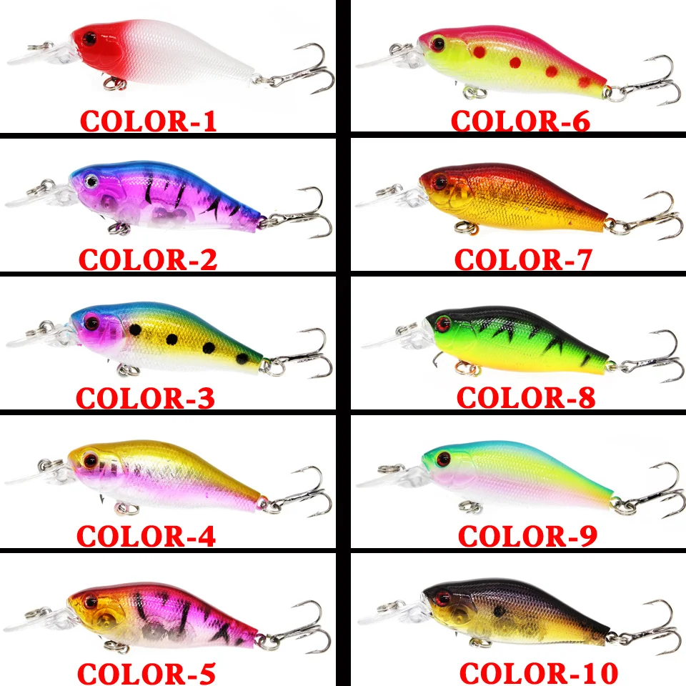 Señuelo Crankbait Wobblers, anzuelos artificiales duros de alta calidad, 10 colores diferentes, 70mm/8g, novedad - imagen 5