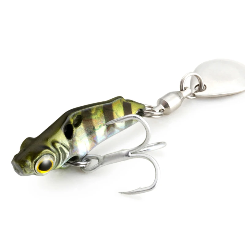 Cebos duros de Metal de 3cm y 3g, Mini señuelo de pesca de lubina, Crankbait, carpa de agua dulce, aparejos de anzuelo triple - imagen 4