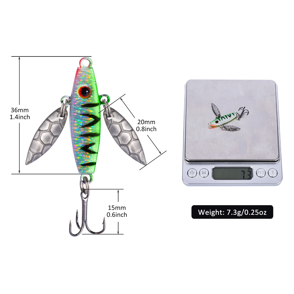 Goture-señuelo de pesca Artificial en hielo, equilibrador de Leurre para pesca de carpa, Lucio, perca, 7,3g/5,2 cm, lote de 8 unidades - imagen 4