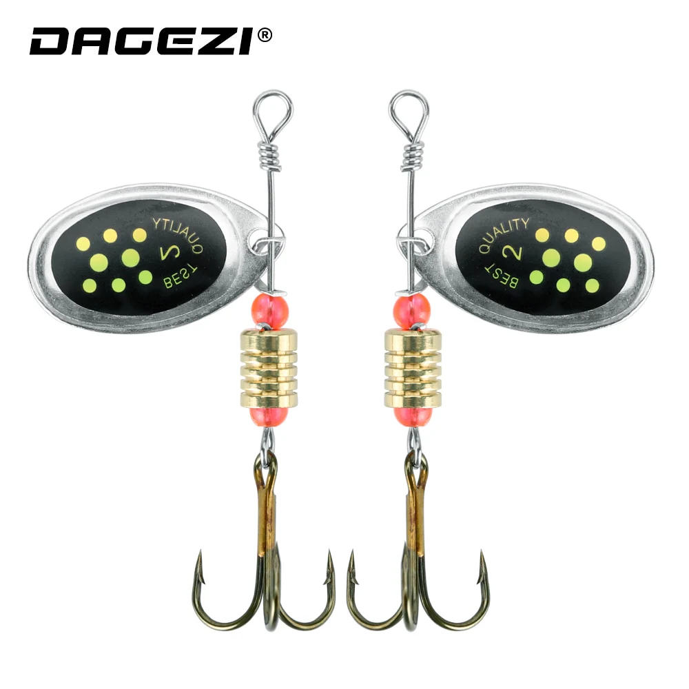 DAGEZI-señuelo de cuchara de pesca, anzuelo giratorio, 3g, wobbler - imagen 5