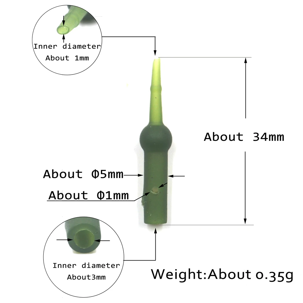 MNFT-manguitos amortiguadores Heli, herramientas de pesca de carpa, aparejos terminales para hacer aparejos, tamaño 34mm, Chod de pesca de carpa de goma, 12 Uds. - imagen 2