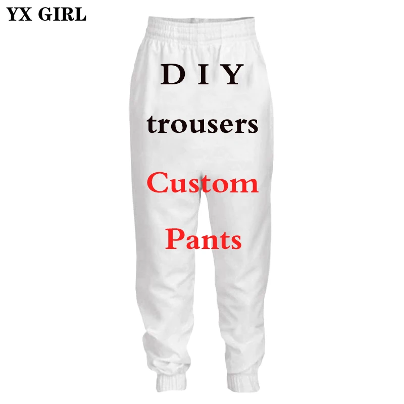 Pantalones con estampado 3D DIY de diseño personalizado para hombres y mujeres, pantalones para correr de Hip Hop, proveedores mayoristas de envío directo para Drop Shipper - imagen 2