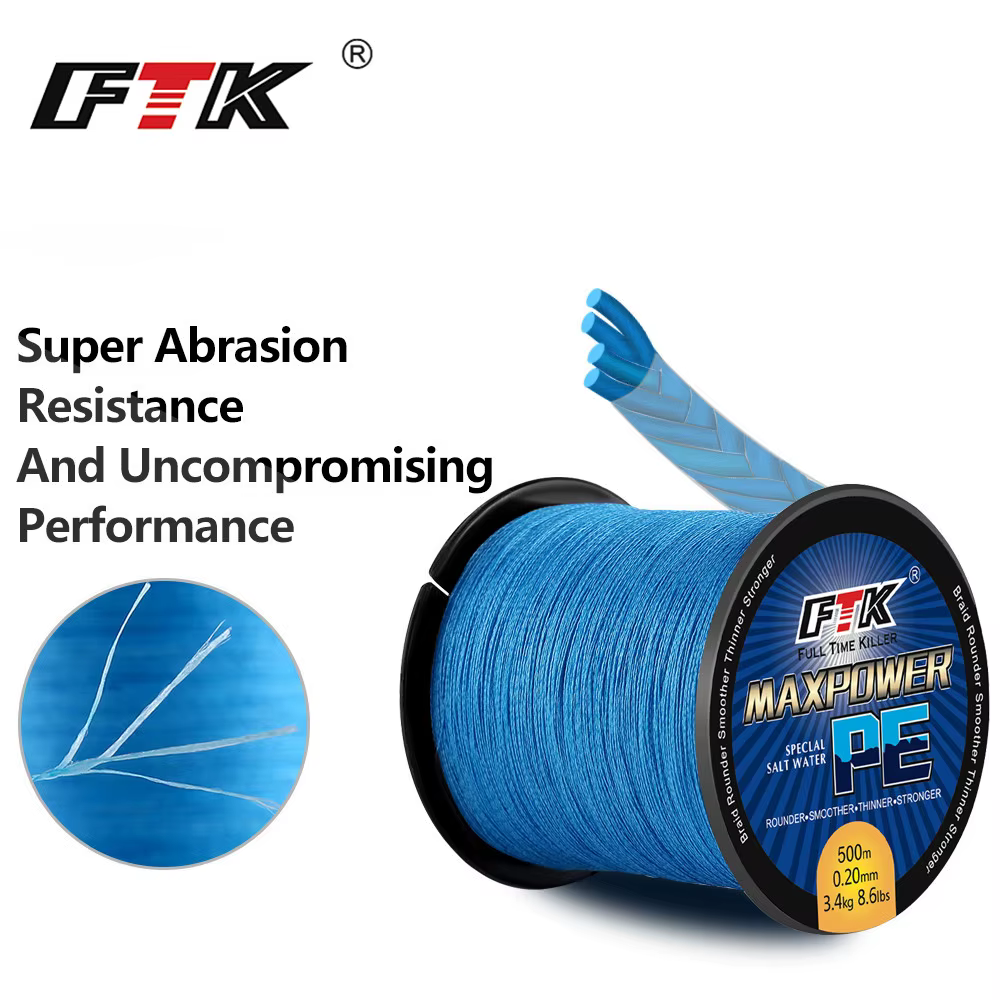 FTK Línea trenzada multifilamento 13-17 LB para carpa - imagen 5