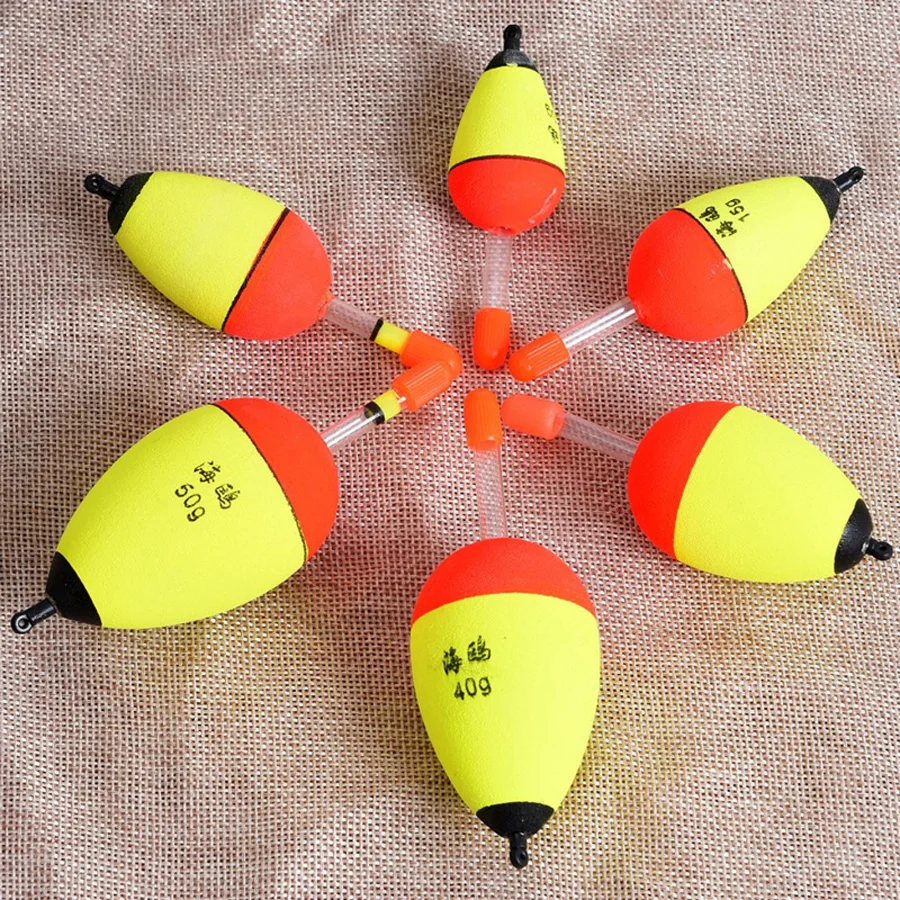 Juego de flotadores de pesca EVA, accesorios de aparejos de pesca de mar, palos luminosos nocturnos Bobber, 10g-50g, 10 unids/lote - imagen 5