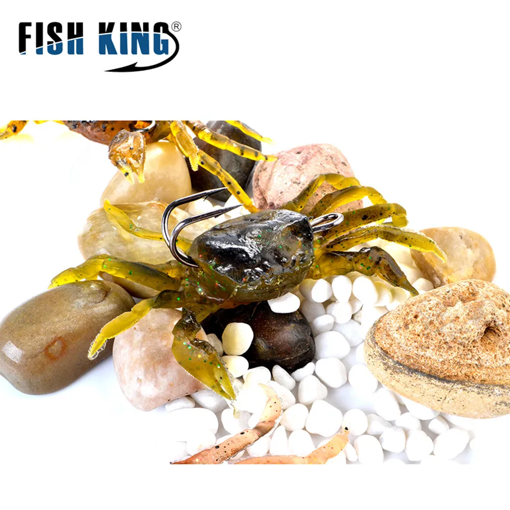 FISH KING-señuelo de cangrejo de 33,5g, plantilla de hundimiento, cebo de pesca de silicona suave, plástico Artificial con doble gancho, 116mm - imagen 3