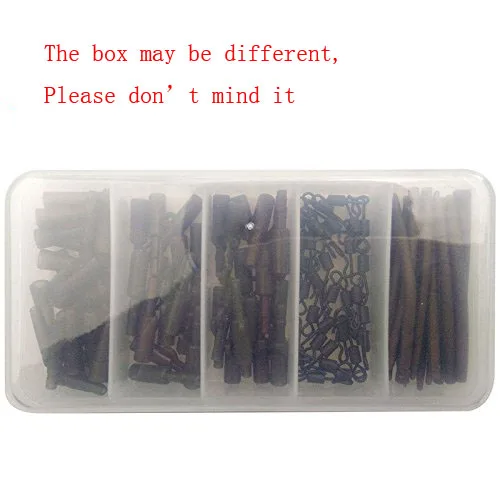 JSM 120 Uds accesorios de pesca de carpa aparejos mangas antienredos gomas de cola Clips de plomo de seguridad juego de giratorios de cambio rápido con caja - imagen 5