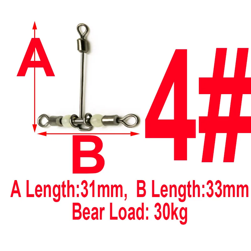 Señuelos luminosos en forma de T, accesorio de línea de pesca rodante en cruz, anzuelo de mar, herramienta de pesca, 10 Uds. - imagen 4