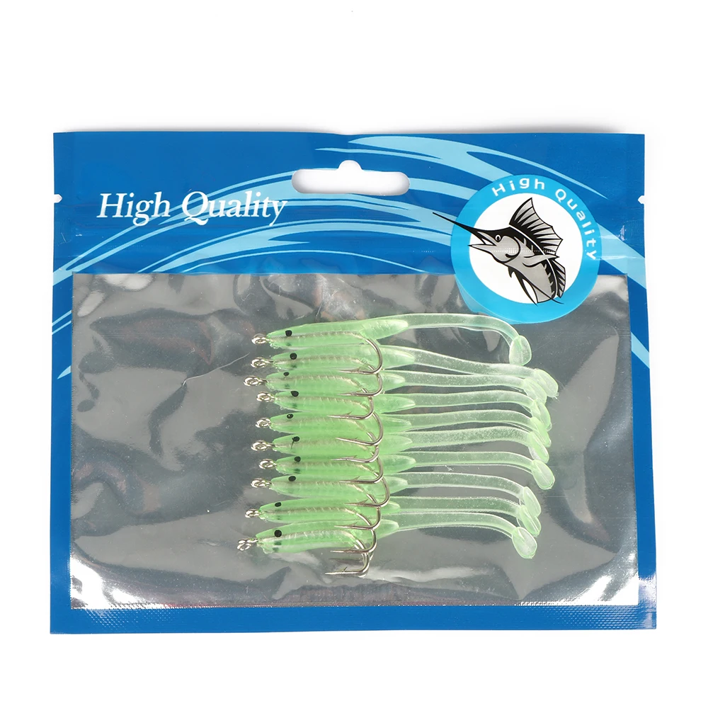 Goture-señuelo de pesca suave, Accesorio luminoso de silicona para pesca de agua dulce y salada, aparejos de pesca, 20 Uds./Set