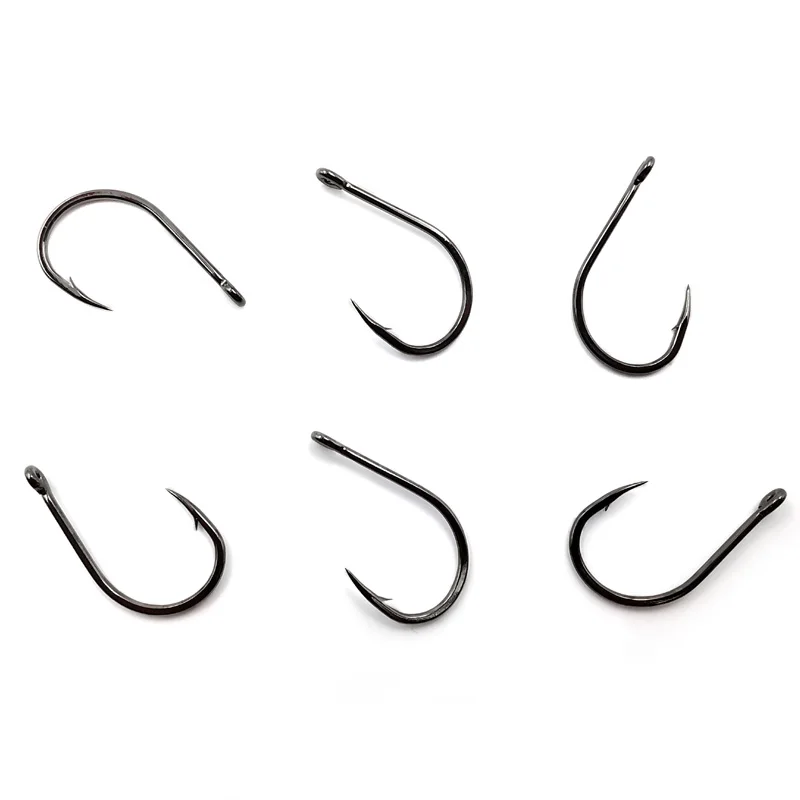 Mustad-anzuelos con ojos para Pesca, anzuelos de acero con alto contenido de carbono 10104, con púas, círculo único, para carpa, 1 #-7 # - imagen 4