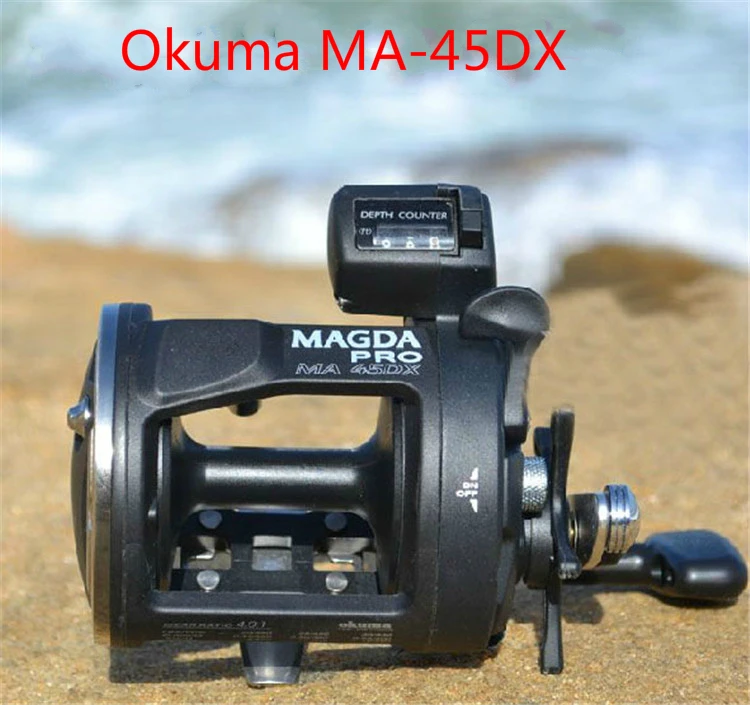 Aparejos de pesca Okuma magda Ma-45dx carrete de tambor bobinadora de cable pesca redonda carrete de conteo carrete de pesca de mar carrete de mano derecha - imagen 5