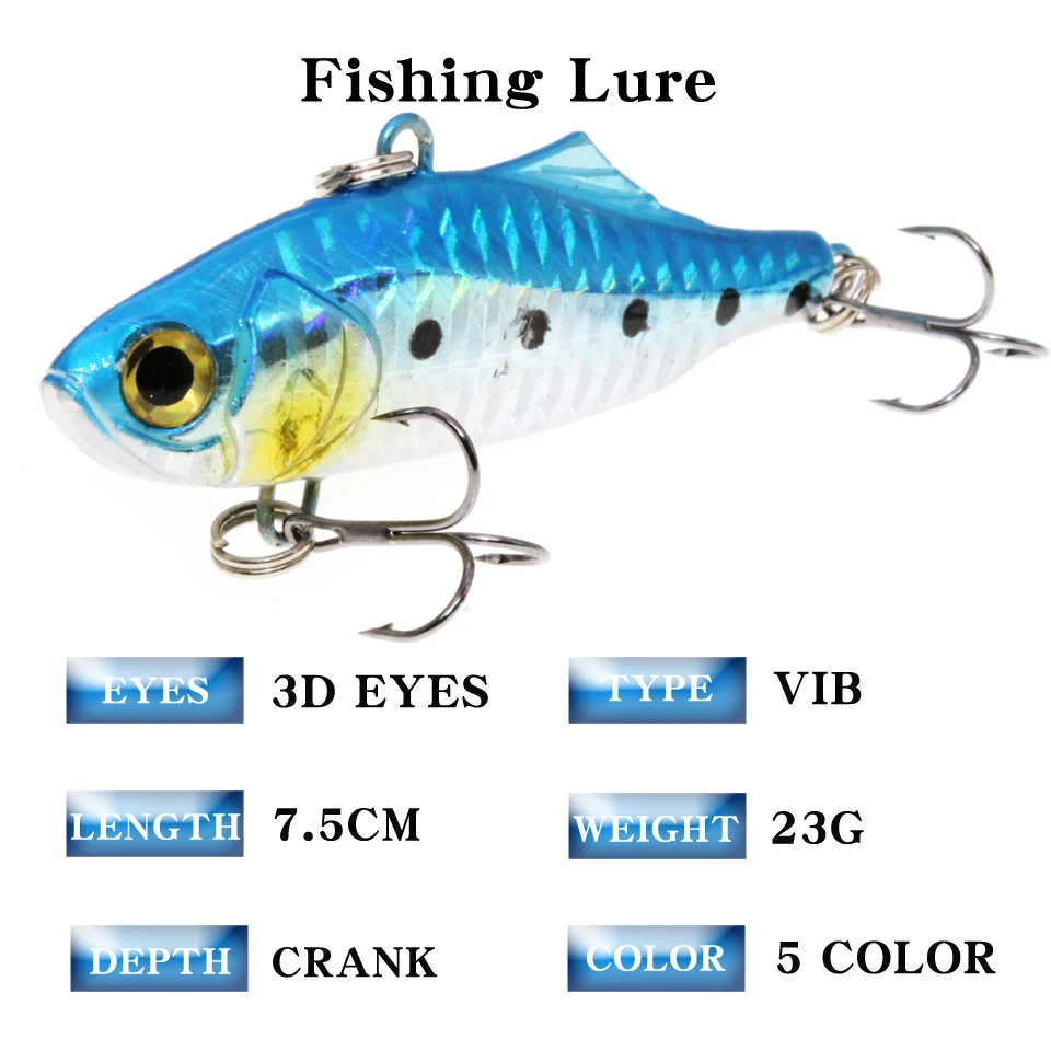 Señuelo de pesca VIB cebo duro buceo 23g invierno con plomo interior giratorio-Jig Wobbler hielo - imagen 3