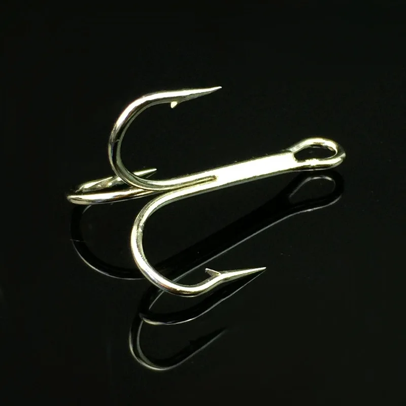 Anzuelo triple de acero con alto contenido de carbono, anzuelos de pesca afilados de níquel blanco con púas, 1 #1/0 #2 #4 #6 #8 #10 #12 # lote de 10 piezas - imagen 5