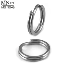 MNFT 50 Uds pesca aplastada doble anillo redondo doble capa señuelo duro conector de cebo doble bucle cambio rápido O rig