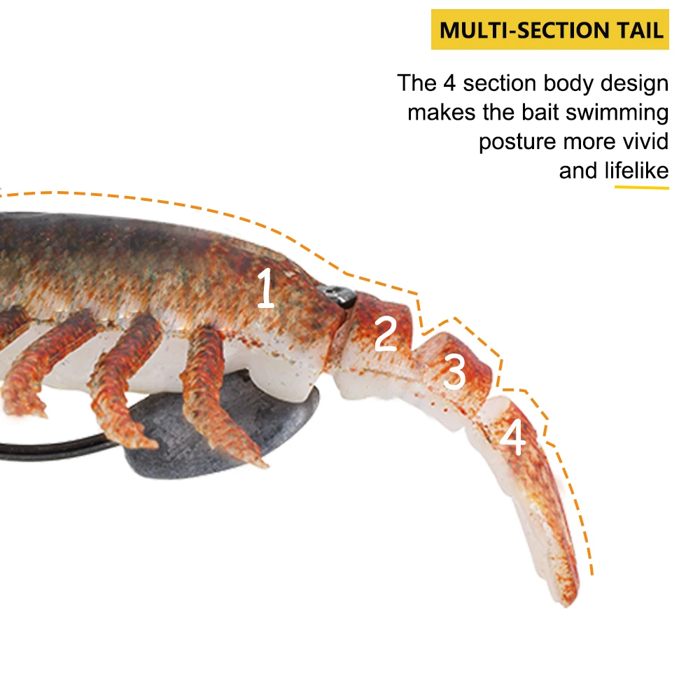Señuelo de pesca suave crazy Crawfish, señuelo de pesca realista, cabeza de plantilla de cangrejo, cola de paleta articulada de goma TPE para zander pike, 2 uds. - imagen 3