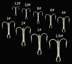 Anzuelos de níquel blanco con tres anclajes, anzuelos triples de acero de alto carbono volteados, herramientas de aparejos de pesca con señuelos blandos, 10 Uds.