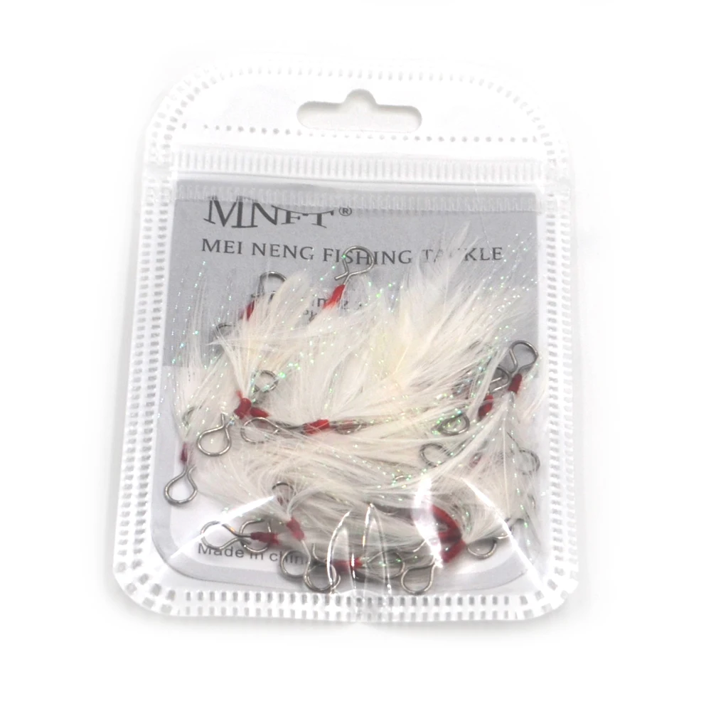 20 unids/bolsa 49mm pluma señuelo colgante señuelo falso cinturón desmontable pluma pesca señuelo equipo de pesca carretera sub cebo colgante - imagen 2