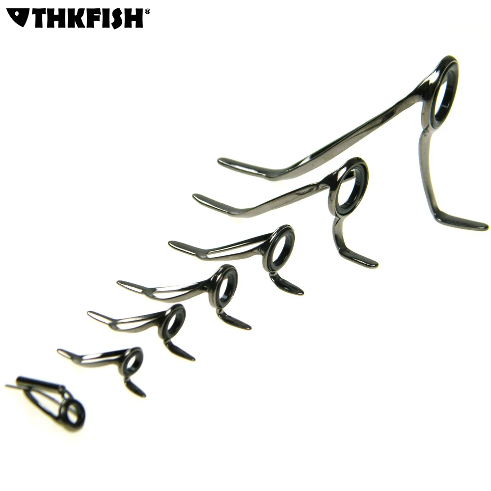 7 Uds guías de caña de pescar Kit de reparación de tapas de punta 2mm-14mm juego de reemplazo de guías de caña de pescar giratoria de acero inoxidable - imagen 5
