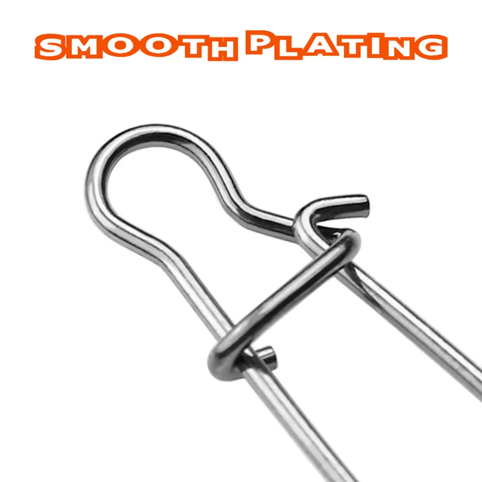 WALK FISH-anzuelo de pesca de acero inoxidable, Conector de cierre rápido con Clip giratorio, anillos sólidos, cebo de seguridad, 50 Uds. - imagen 5