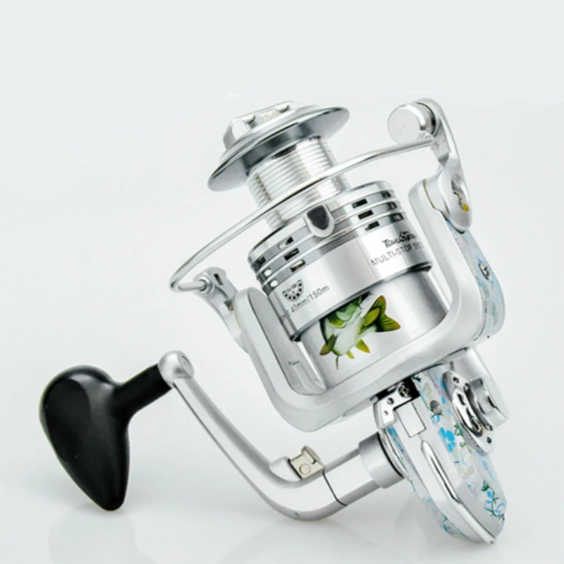 Carrete Fihsing de pintura colorida, rueda giratoria de precarga de alta calidad, línea de Metal, Copa 10 + 1/14 + 1 BB 4,9: 1/5, 5:1, relación de engranaje - imagen 3