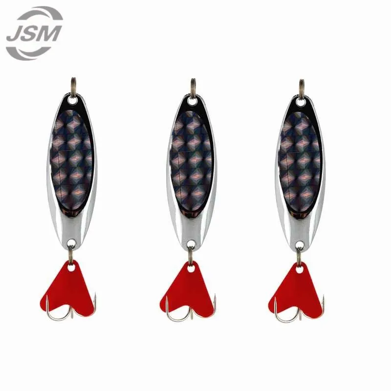 JSM-Señuelos de Pesca con cuchara de Metal duro, cebo giratorio de alambre de pesca de agua dulce para curricán, Wobblers de pesca de plata de China, 10 piezas - imagen 2