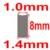 1.4x8mm  100pcs