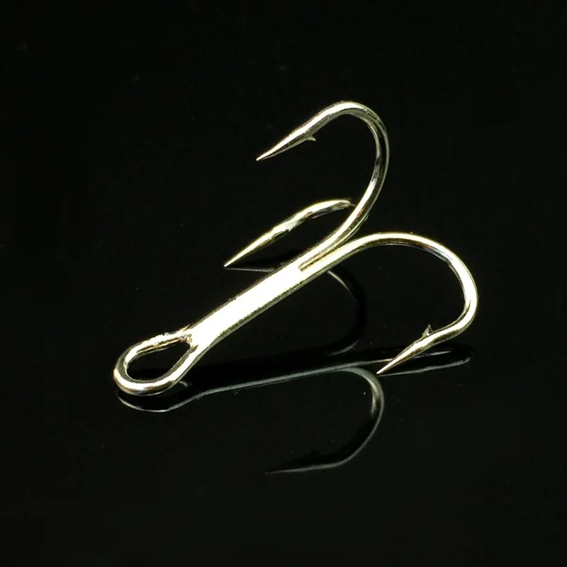 Anzuelo triple de acero con alto contenido de carbono, anzuelos de pesca afilados de níquel blanco con púas, 1 #1/0 #2 #4 #6 #8 #10 #12 # lote de 10 piezas - imagen 4