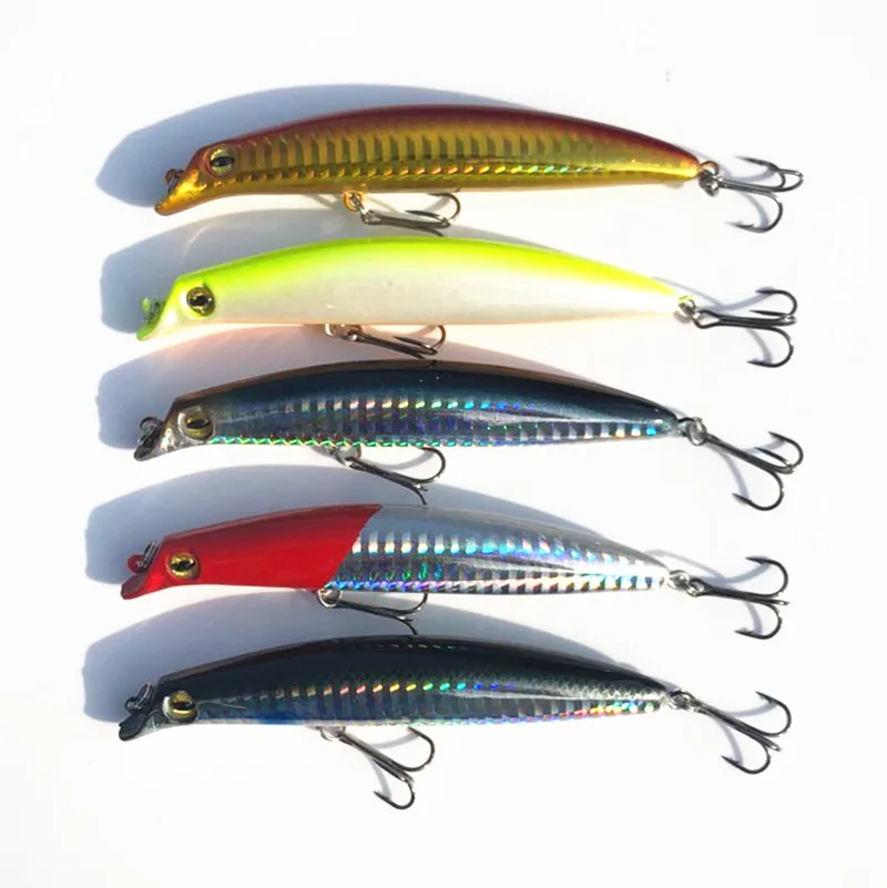 Señuelos artificiales para pesca en agua de mar, cebo duro de 0,2 cm, 12cm, láser brillante, Minnow, 0,5-10,5 m - imagen 5