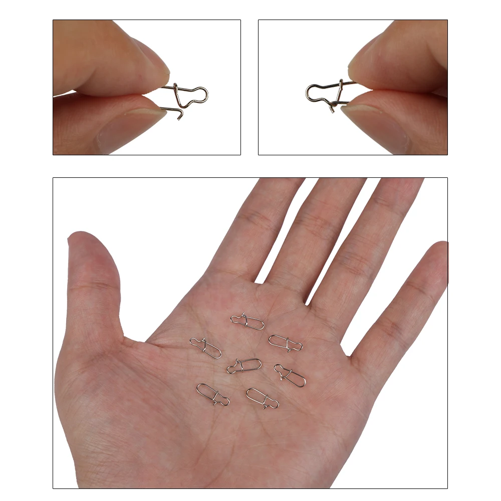 Goture-Lote de ganchos conectores de línea de pesca, accesorios de pesca con botón a presión, bonitos tamaños 5, 3, 2, 1, 0, 00, 200 unidades - imagen 3