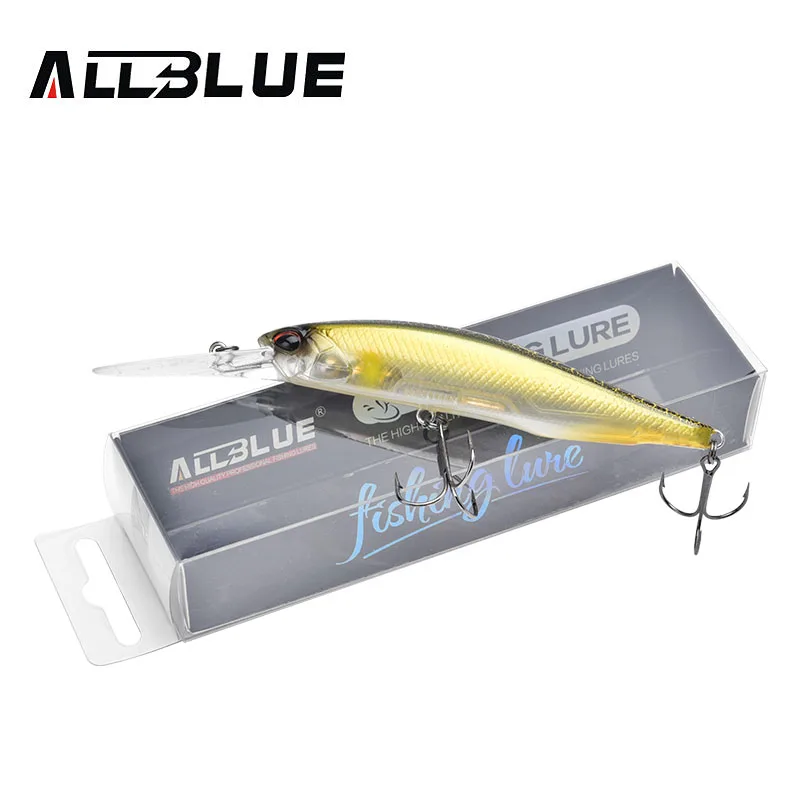 ALLBLUE-nuevo señuelo de pesca profesional piscardo suspendido, Profundidad de piscardo de lubina de 2-3m, anzuelos MUSTAD, 100 dr, 100 mm, 15,8g - imagen 5